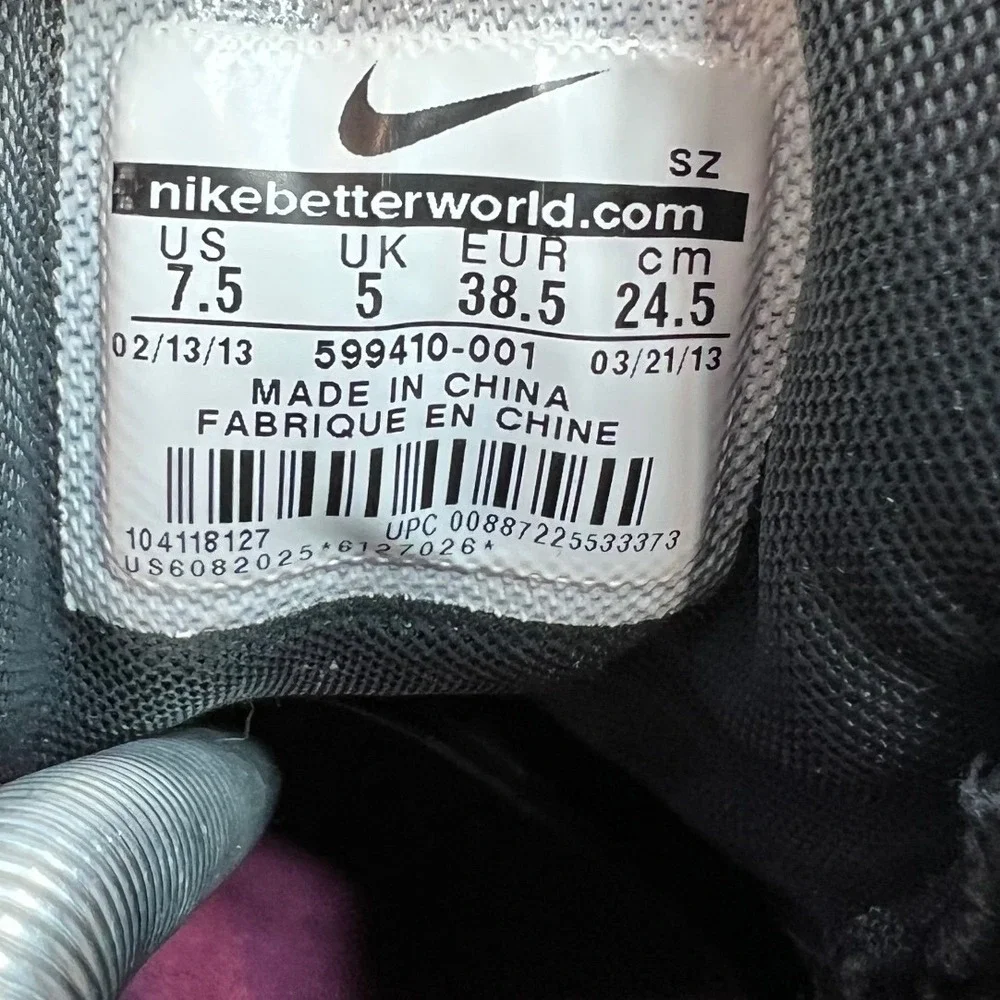 Nike Air Revolution Sky High Black Pink Safari Hidden Wedge Sneakers  Size 7.5